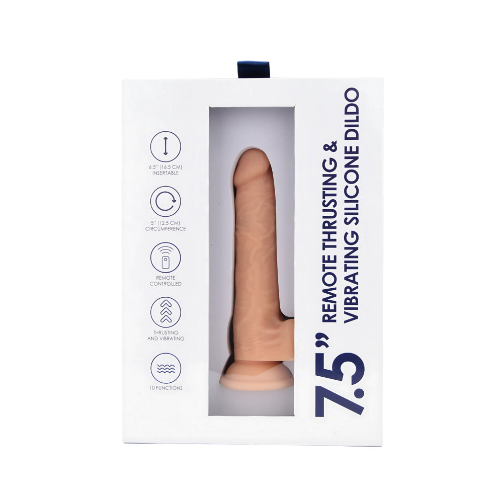 Loving Joy 7.5" Remote Thrusting & Vibrating Silicone Dildo