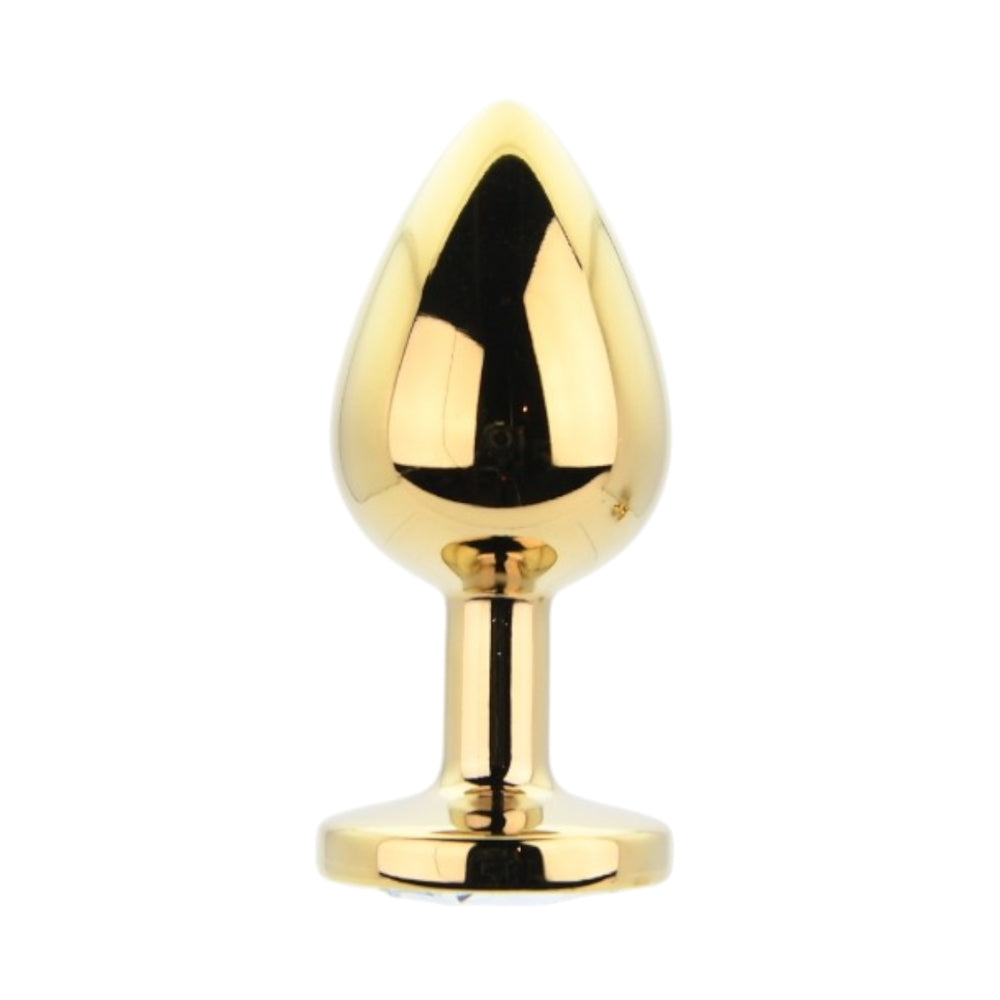 Toosh Metal Butt Plug Gold Set of 3 Clear Stone
